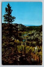 c1954 Harney Peak Trail Sylvan Lake South Dakota VINTAGE Postcard Red 2c picture