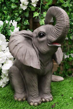 Ebros Ruby The Elephant Sitting Pretty with Trunk Up Large Statue 17