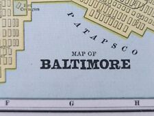 Vintage 1887 BALTIMORE MARYLAND Map 14