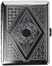 Victorian Style Cigarette Metal Case Double Sided King & 100s Diamond Style RFID picture