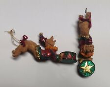 Vtg Katherine's Collection Circus Dog w/ Drum Ornament Pair Kleski picture