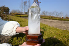5.47LB top natural clear quartz obelisk crystal point wand healing+stand XA5531 picture