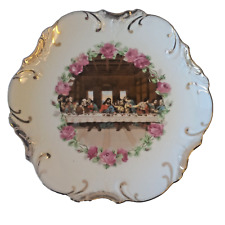 Vintage Dee Bee Co. Jesus Last Supper Decorative Porcelain Plate 18k Gold Gilt picture
