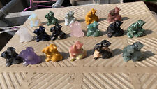 18pcs 1.5inch  many type stone carved cat picture
