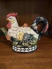 Vintage Rooster Teapot Farmhouse-Country-Rooster Decor CBK LTD, LLC 1998 picture