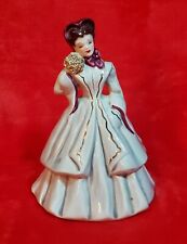 Florence Ceramics IRENE Figurine Porcelain Lady Light Gray w/ Violet Accents picture