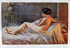 Artist Delphin Enjolras French Painter of 'Apres La Sieste' Nude Woman Postcard picture