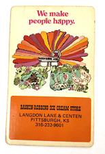 Vintage Baskin Robbins Advertising 1974 Pocket Wallet Calendar Card Ephemera picture