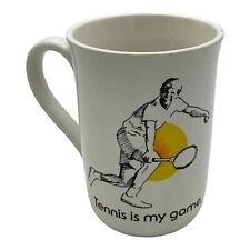 Tennis is my game Coffee Tea Mug Tennis Player Vintage 70s 80s picture