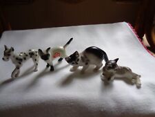 Vintage Lot of 3 Miniature Cats and 1 dog Porcelain Bone China picture