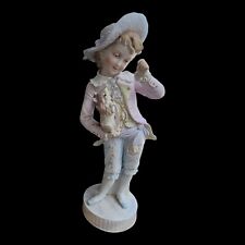 Antique French Porcelain Large Victorian Boy Large Statue Figure 18” picture