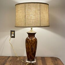 Chelsea House Large Glass Table Lamp Brown Tortoise Shell Design picture
