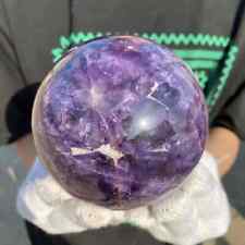 3.42lb/4.06in Natural Dream Amethyst Quartz Crystal Sphere Ball Reiki Healing picture