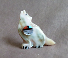 Zuni Green Snail Shell Coyote w/ Sunface Fetish by Darrin Boone - C4371 picture