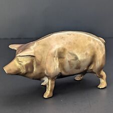 Rare EARLY Valleau Brass Pig Piggy Bank Money Bank 5