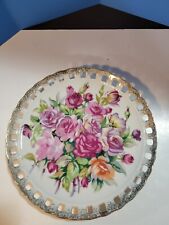 Vintage Brinns Reticulated Decorative Plate Japan Roses 8