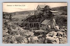Wind Cave SD-South Dakota, Panoramic to Entrance to Wind Cave Vintage Postcard picture