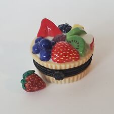 Cooking Club Of America Fresh Fruit Tart Porcelain Trinket Box w/ Strawberry picture