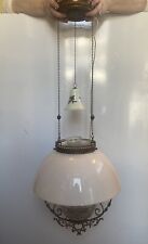 ANTIQUE VICTORIAN HANGING OIL LIBRARY PARLOR LAMP picture