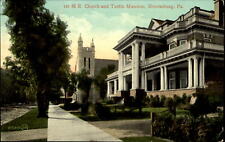 First M.E. Church & Tustin Mansion Bloomsburg PA~1908 to G. Stimmel SELLERSVILLE picture