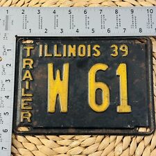 1939 Illinois TRAILER License Plate ALPCA Garage Decor Low Number 61 picture