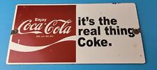 Vintage Coca Cola Porcelain Sign - Coke Soda Bottles Gas Pump Service Sign picture