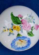 Meissen Hand Painted Morning Glory Floral Gold Round Trinket Box First Quality picture