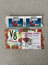 Vintage 1980s V-8 And Mott’s Clamato Labels picture