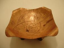 Buddy Lee Mossman Signed Copper Jewelry Ring Small Bowl Fish Footed Decorative picture