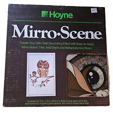 Vintage HOYNE MIRRO-SCENE Owl Tiles NOS Mid Century OWL Mirror Tiles 1982 picture