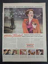 Vintage 1945 Print Magazine Ad Advertising Helen Traubel Columbia Records picture