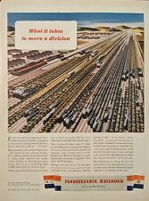 1943 Pennsylvania railroad print ad WW2 Moving An Army Division Hard Work picture