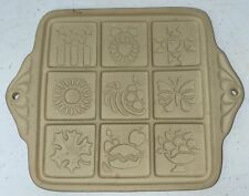 VTG 2000 Pampered Chef 10th Ann Round Up From The Heart Cookie Stoneware Mold 8” picture