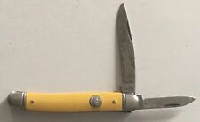 Vintage Imperial Yellow Handle 2 Blade Folding Pocket Jack Knife Prov R.I. USA picture