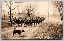 27th US Infantry Band on the Hike-Antique RPPC Photo Postcard c.1909-Wolfhounds picture