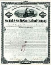 New York and New England Railroad Co. - $1,000 Bond - Railroad Bonds picture