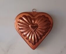 Vintage Copper Heart Shaped Jell-O/Dessert Mold Wall Hanging  picture