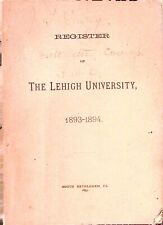 The Lehigh University 1893 Register Book South Bethlehem PA Back Cover Missing picture