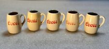 Vintage Set Of 5 Coors Miniature Porcelain Beer Mugs Golden Colorado Brewery 1.5 picture