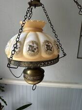 Vintage Electric Antique Oil Lamp Style Farmhouse Swag Hanging Light Fixture picture