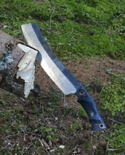 CUTTLERS HANDMADE D2 TOOL STEEL CHOPPER MACHETE KNIFE  W MICARTA HANDLE + SHEATH picture