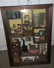 VINTAGE WOODEN SHADOW BOX LOADED DECOR DISPLAY WALL HANGING 16 3/4