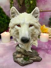 Wolf Bust Statue Noble Wolf Head Figurine Hand Painted Ornament Figurine picture