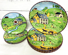 SANGO 'GREEN ACRES' w/ JACOB'S MILL~ 4 DINNER + 3 SALAD PLATES #4873-20 picture