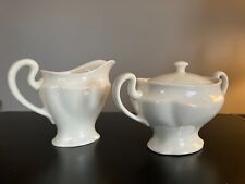 Vintage Ivory Bone China Sugar Bowl and Creamer picture