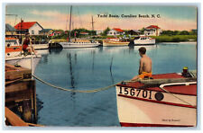 1949 Yacht Basin Carolina Beach North Carolina NC Vintage Posted Postcard picture