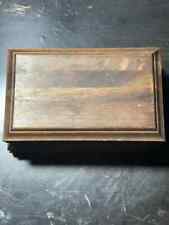 VINTAGE WOOD HINGED TRINKET WOODEN JEWELRY BOX picture