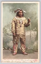 Postcard Native American Aleck Wabunosa Ojibwa Brave Vintage Antique 1909 picture