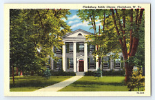 Postcard Clarksburg Public Library Linen Card Clarksburg WV picture