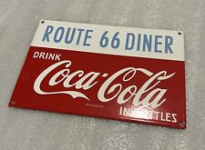 12 Drink COCA COLA Soda Pop PORCELAIN ENAMEL SIGN Route 66 picture